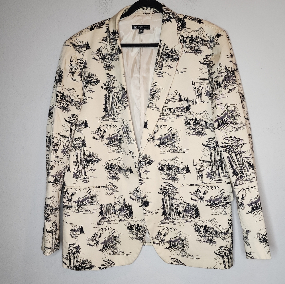 Macy's INC Deer Scene Tan Blazer Mens Size XXL Slim Hunter Outdoors - Picture 16 of 16